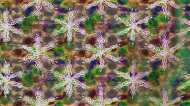 Renkli unsurlarla hareketli arka plan görüntüleri. Çiçekler. Eski model. Bayrak tarzı. Video kaydı. Şablon. Döngü. Kusursuz.. 