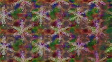 Renkli unsurlarla hareketli arka plan görüntüleri. Çiçekler. Eski model. Bayrak tarzı. Video kaydı. Şablon. Döngü. Kusursuz.. 