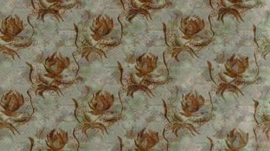 Renkli unsurlarla hareketli arka plan görüntüleri. Çiçekler. Eski model. Bayrak tarzı. Video kaydı. Şablon. Döngü. Kusursuz.. 