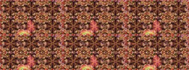 Raster - stok. Eskiz arkaplan modeli. Yapraklı çiçekler, kahverengi ve bej renklerinde papatya çiçekleri..