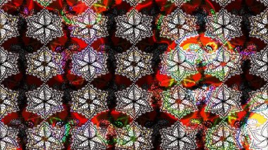 Şirin çiçekli eskiz deseni ve siyah ve kahverengi renkli yapraklar, suluboya çiçek deseni, duvar kağıdı, kart ya da kumaş için fayanslı. Raster illüstrasyonu.