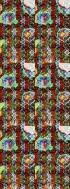 Kahverengi ve yeşil çiçekli eskiz deseni, suluboya çiçek deseni, sevimli çiçek, duvar kağıdı, kart veya kumaş için fayanslı. Raster - stok.