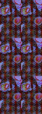 Kahverengi ve kırmızı renkte çiçekler. Raster illüstrasyonu. Çiçek süslemeli çizim deseni.