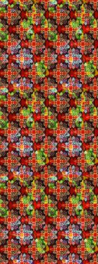 Küçük çiçekteki sevimli çiçek deseni. Soyut çiçek çizim kalıbı arka planı. Raster deseni. Raster illüstrasyonu. Kırmızı ve siyah renklerde.