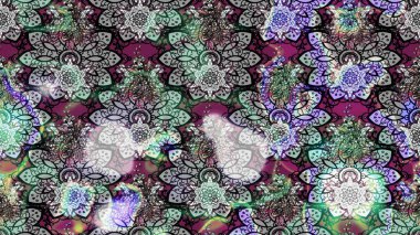 Çizim çiçek deseni duvar kağıdı, web sitesi arka planı, ambalaj kağıdı, davetiye, broşür, afiş veya web sitesi için kullanılabilir. El çizimi Raster çizimi. Parlak elementlerin.