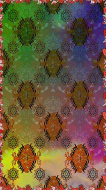 Çiçek izi. Suluboya kusursuz desen. Çiçekler suluboya tarzında kahverengi ve yeşil renklerde.