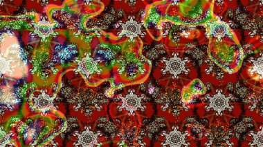 Vadinin çiçekleri kahverengi ve kırmızı renklerde. Raster çiçek desenleri çiziyor..