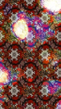 Kahverengi ve kırmızı renkte çiçekler. Sevimli çiçek raster deseni. Düz Çiçek Elementleri Tasarımı. Renkli Bahar Teması çizim şablonu.