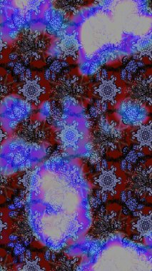 Kıvırcık, parlak örgü. Eski moda arka plan. Güzel, parlak, pürüzsüz kumaş, tuval. Desen, çizim, çiçek sınırı. Raster illüstrasyonu. Çiçeklerin çelengi.