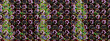 Black and brown on black and brown. 1950s-1960s motifs. Silk scarf with blooming flowers. Retro textile design collection. Abstract sketch raster pattern with hand drawn floral elements.