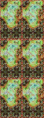 Klasik klasik klasik arka plan. Kusursuz klasik raster kahverengi, yeşil ve altın desenli. Geleneksel oryantasyon süsü.