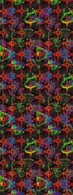 Organik motif arka planı. Raster illüstrasyonu. Ultraviyole kumaş deseni. Çizim deseni.