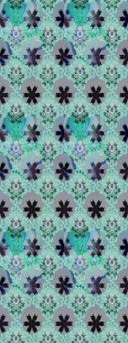 Yatak çarşafları, ceket, paket tasarımı, kumaş ve moda kavramları için tekstil baskısı. Eskiz modeli etnik tasarım. Çiçekleri, deniz kabukları, mandalaları ve suluboya efektleri olan deniz altyapısı.