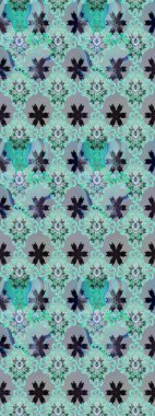 Yatak çarşafları, ceket, paket tasarımı, kumaş ve moda kavramları için tekstil baskısı. Eskiz modeli etnik tasarım. Çiçekleri, deniz kabukları, mandalaları ve suluboya efektleri olan deniz altyapısı.