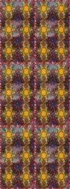 Kahverengi ve yeşil renkli çiçekler. El çizimi çiçekli soyut çizim kalıbı. Raster illüstrasyonu.