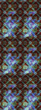 Eskiz arkaplan modeli. Yapraklı çiçekler ve mavi ve kahverengi renkli papatya çiçekleri. Raster - stok.