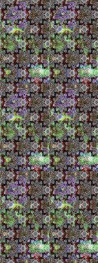 Raster illüstrasyonu. Bahar çiçekleriyle güzel bir çiçek deseni çizmişsin. Güzel kumaş deseni.