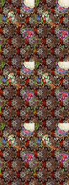 Kahverengi ve siyah renkli çiçekler. Raster illüstrasyonunda çiçek deseni çizimi.