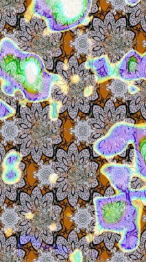 Üzerinde gelincikler ve vadi zambakları olan renkli çiçek desenli nakış deseni. Tekstil tasarımı için gri ve nötr renklerde geleneksel halk çiçekleri buketi.