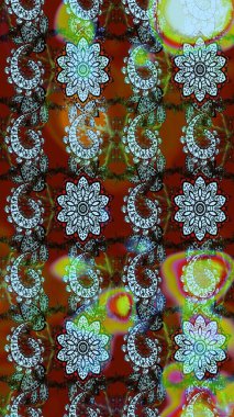 Raster deseni. Çiçekli çiçek deseni, suluboya. Süslü kumaş deseni.