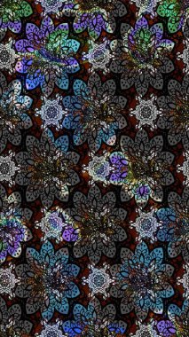 Robot resim. Küçük renkli çiçekler. Moda baskıları için zarif bir şablon. Küçük çiçekte güzel bir desen. Motley illüstrasyonu. Çiçekli yaz çiçekleri.