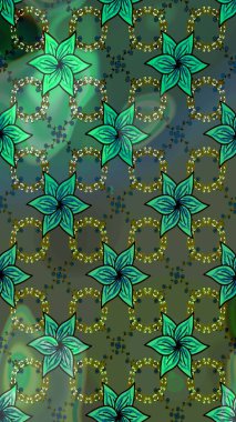 Güzel kumaş deseni. Düz Çiçek Elementleri Tasarımı. Çiçek desenli çizim. Renkli Bahar Teması eskiz kalıbı. Raster illüstrasyonu. Asya tekstil tarzında.