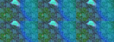 Çiçek tasarımı için inanılmaz bir kolaj cenneti tarzı. Çiçekli zambaklar kusursuz bir arka plan. Parlak çiçekli kolaj çiçekleri mavi ve yeşil.