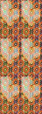 Noel 2019, kar tanesi, yeni yıl. Altın elementler ile turuncu ve kahverengi renklerde Vintage dikişsiz desen.