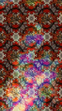 Renkli Yaz Temalı eskiz kalıbı. Raster Illustrasyon 'daki Çiçek Deseni' nin son moda çizimi. Düz Çiçek Elementleri Tasarımı. Güzel kumaş deseni.