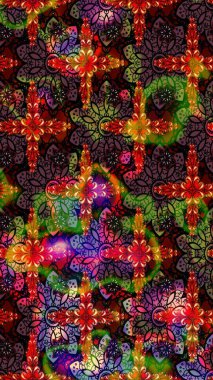 Kahverengi ve siyah renkte etnik çiçeklerle süslenmiş zarif bir eskiz şekli. Raster Çiçek İllüstrasyonu güzel tekstil..