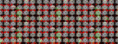 Flowers on black and neutral colors. Flat Flower Elements Design. Sketch Floral Pattern in Raster illustration. Colour Spring Theme sketch pattern Background.