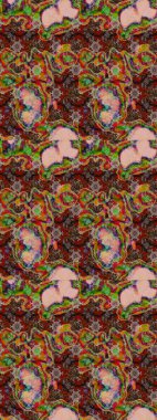 Raster illüstrasyonu. Çiçek desenli eskiz, darbeler, sıçramalar, yaz çiçekleri. Kahverengi ve nötr renkte çiçekler.