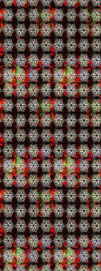 Çiçek arkaplan. Siyah ve kahverengi renkli şirin tekstil tarzında. Çiçek duvar kâğıdı. Renkli çizim kalıbı. Raster illüstrasyonu.