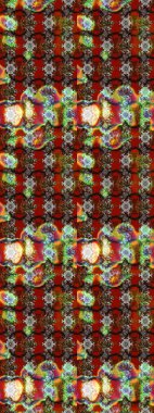 Kahverengi ve kırmızı renkte çiçekler. Renkli Bahar Teması eskiz kalıbı. Düz Çiçek Elementleri Tasarım Raster illüstrasyonu. Çiçek eskiz kalıbı geçmişi.