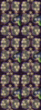 Düz Çiçek Elementleri Tasarımı. Raster illüstrasyonu. Asya tekstil tarzında. Renkli Bahar Temalı Kusursuz Arkaplan. Güzel kumaş deseni. Kusursuz çiçek deseni.