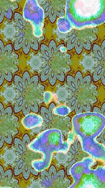 Çiçekler suluboya eskiz deseni. Raster Stili kumaş deseni.