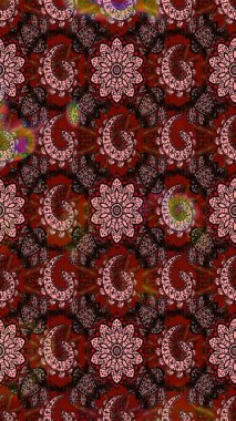 Çiçeksel kahverengi ve siyah eskiz deseni. Klasik taslak çizimi. Raster çiçek izi..