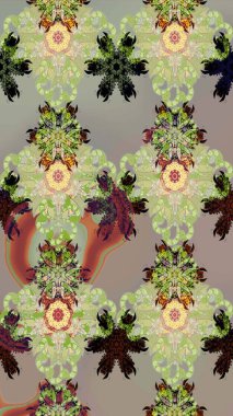 Düz Çiçek Elementleri Tasarımı. Tarafsız ve gri renklerde çiçekler. Sevimli çiçek raster deseni. Renkli Bahar Teması Kusursuz Arkaplan.