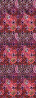 Düz Çiçek Elementleri Tasarımı. Sevimli çiçek raster deseni. Kahverengi ve pembe renkli çiçekler. Renkli Bahar Teması çizim şablonu.