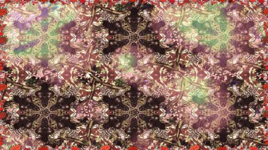 Çiçek kompozisyonu, el boyası, hassas şablon. Sevgililer günü ve tebrik kartı konsepti için şık bir davetiye. Kahverengi ve bej renklerde manzaralı çiçek deseni. Üst görünüm, yumuşak biçim.