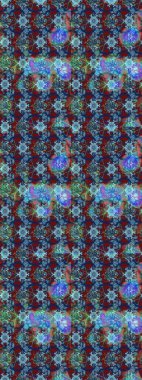 Cute floral pattern in the small flower. Abstract sketch pattern on blue and red colors with bright flowers. Elegant raster texture with floral elements.