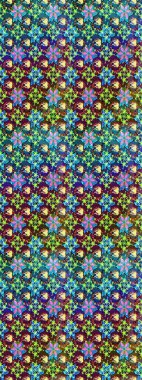 Vadinin çiçekleri mavi ve yeşil renklerde. Soyut etnik raster kusursuz desen. Çiçekler..