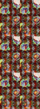 Düz Çiçek Elementleri Tasarımı. Renkli Bahar Teması eskiz kalıbı. Kahverengi ve gri renkli çiçekler. Çiçek desenli eskiz, yaz çiçekleri..