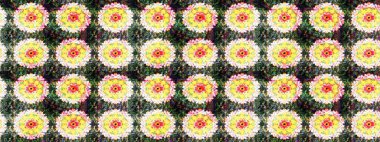 In nice textile style on yellow and green colors. Raster illustration. Floral seamless pattern with watercolor flowers.
