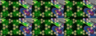 Şatafatlı bahar bahçesi dokusu. Raster illüstrasyonu. Yeşil ve mavi renkte çiçekler. Çiçek deseni. Çiçeksiz yeşil ve mavi renkler.