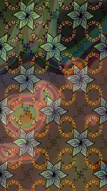 Renkli Yaz Temalı eskiz kalıbı. Kahverengi ve gri renkli çiçekler. Sevimli çiçek raster deseni. Düz Çiçek Elementleri Tasarımı.