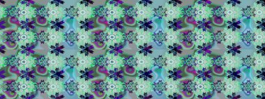 Davetiye ve kartpostal tasarımı için dekoratif çiçek unsurları. Poster ya da kapak için arka plan. Şirin, zarif çiçekler Raster illüstrasyonu. Tekstil için figür. Yapraklı kusursuz desen.