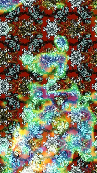 Küçük bir çiçekte eskiz deseni. Güzel kumaş deseni. Hoş bir çiçek geçmişi var. Raster illüstrasyonu.