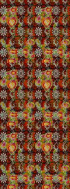 Renkli Bahar Teması eskiz kalıbı. Düz Çiçek Elementleri Tasarımı. Kahverengi ve bej renkli şirin çiçek desenleri. Raster Modaya uygun kumaş deseni.