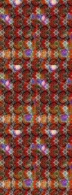 Sabıka fotoğraflarında, bebek kıyafetlerinde, duvar kâğıtlarında, paket kutularında falan kullanılabilir. Zarif, parlak ve eskiz kahverengi ve kırmızı çiçek desenli.